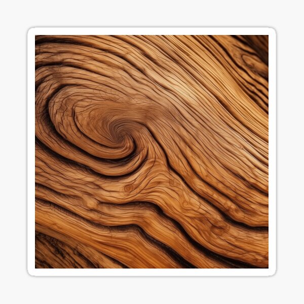 Wooden Texture with Smooth Grain Swirls and Organic Flow Sticker