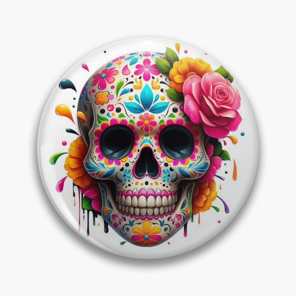 Artikelvorschau, Ein Totenkopf mit lebendigem Blumendesign entworfen und verkauft von Designcorner91.