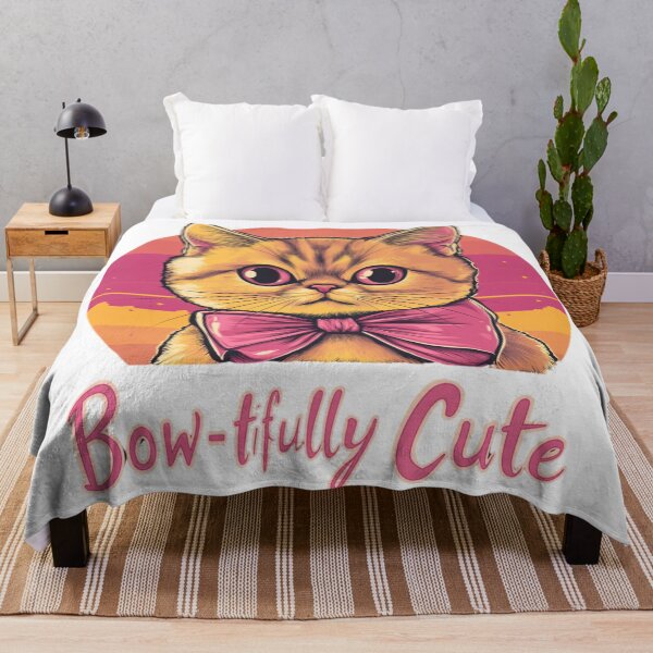 Item preview, Retro Sunset Bow-tifully Cute Exotic Shorthair Cat designed and sold by ShanCoMeow.