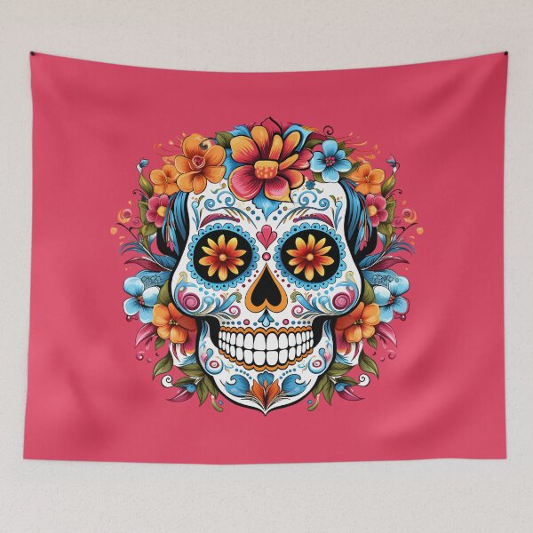 Item preview, Calavera de fiesta floral designed and sold by Simply Figs.