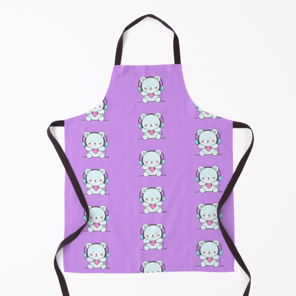 Item preview, Adorable Teddy Bear with Headphones and Heart Illustration designed and sold by Cherry-Cat.