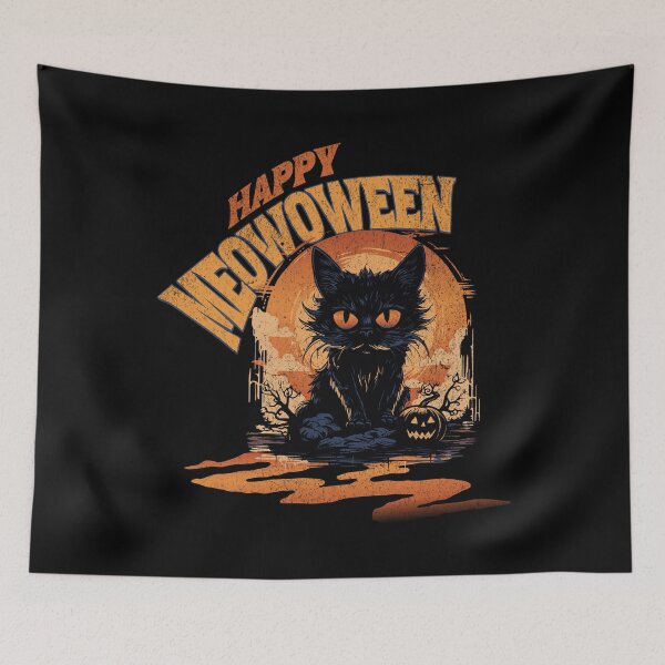 Item preview, Happy Meowoween designed and sold by SublimeUnltd.