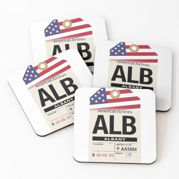 Artikelvorschau, Gepäckanhänger der Fluggesellschaft Albany (ALB) New York entworfen und verkauft von travelwitheric.