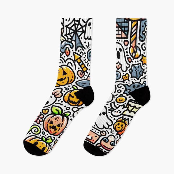Item preview, Pumpkin Halloween Doodle designed and sold by Thai Vibe Studio.