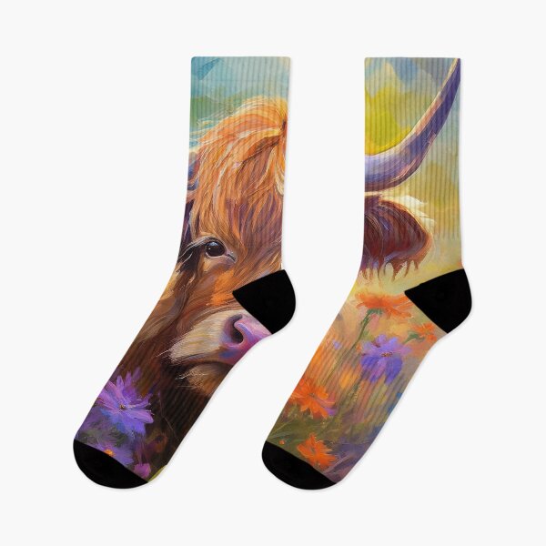 Item preview, Young Highland cow in spring design 02 designed and sold by GeoffBeattie.