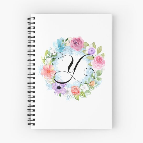 Item preview, Watercolor Floral Wreath Monogram Letter Y designed and sold by Grafixmom.