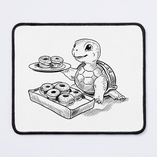 Item preview, Cute Turtle Serving Donuts designed and sold by GeoSketchWear.