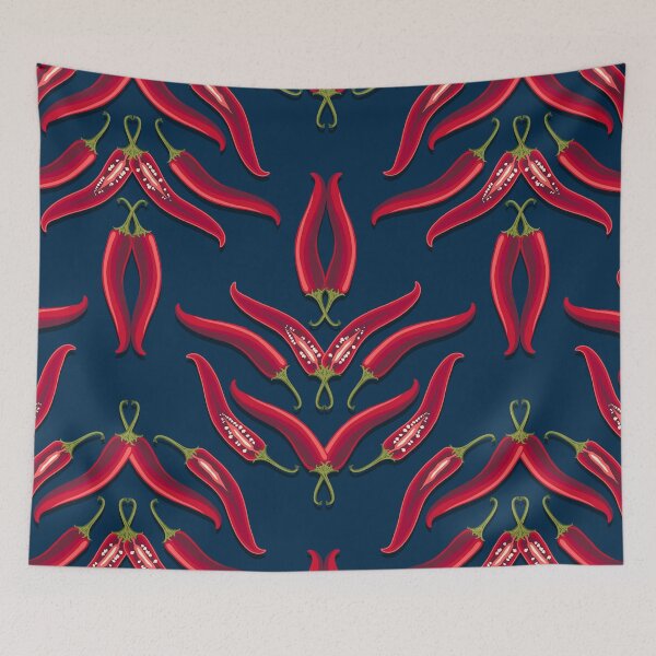 Item preview, Hot pepper, imitation flower, Dark blue background designed and sold by Alex  Blud.
