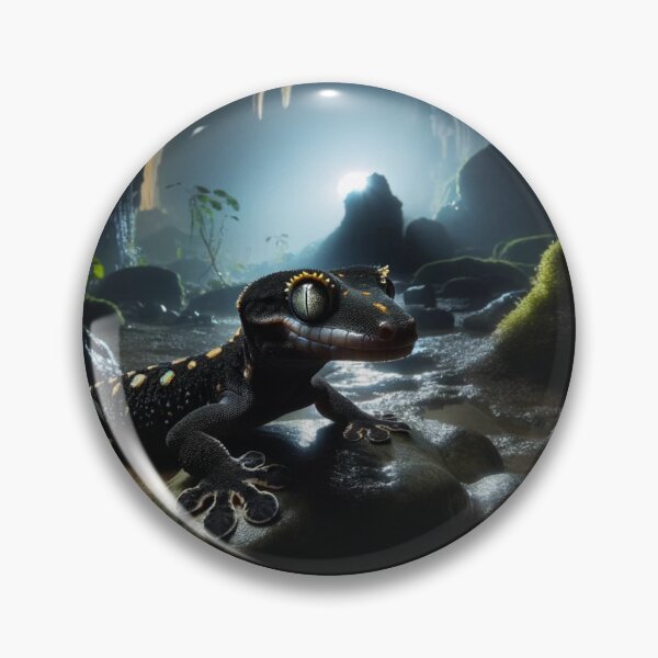 Item preview, Mystical Night: Chinese Cave Gecko in Moonlit Cave designed and sold by NocturnalNook.