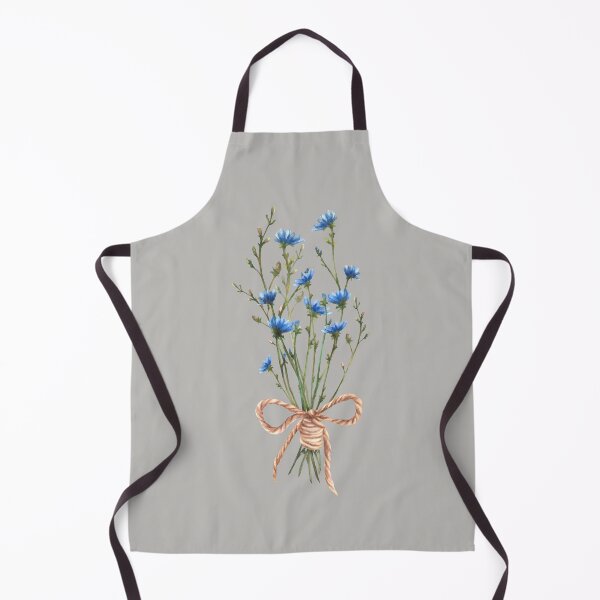 Item preview, Wildflower bouquet tied with a cord, rope. Field blue chicory flowers and herbs. Watercolor hand drawn designed and sold by BartolArt.