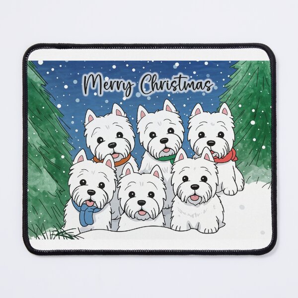 Item preview, Westies in a Christmas winter wonderland designed and sold by WarmAndWestie.