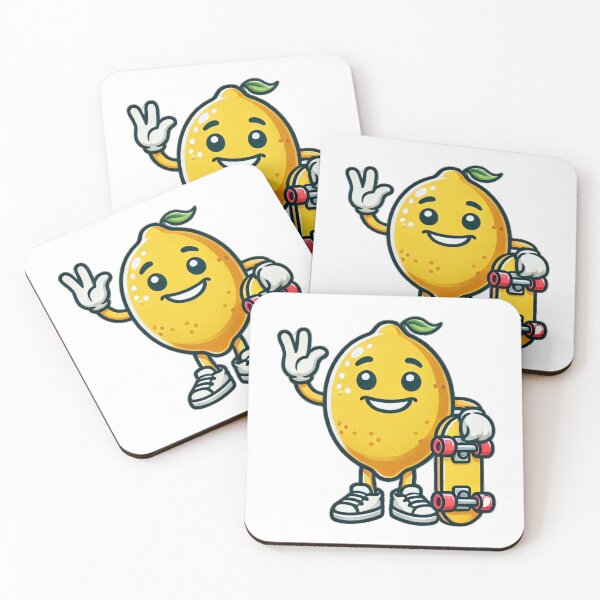 Item preview, Cool Lemon Skater with Skateboard designed and sold by Little Care Studio.