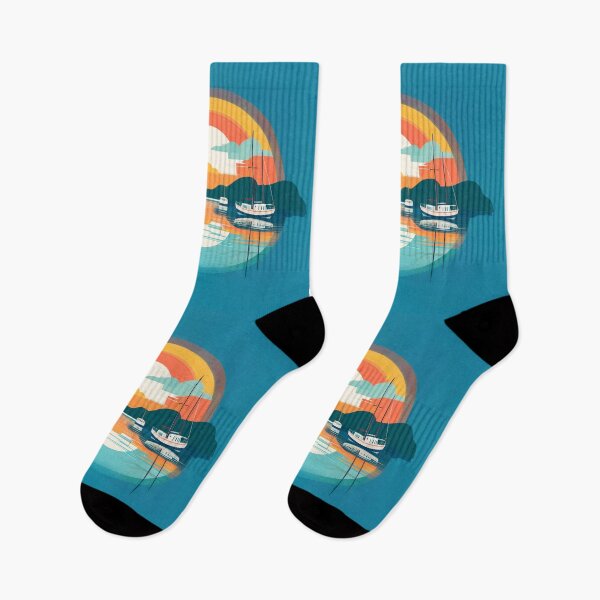 Item preview,  A harbor scene with boats on the shore, reflecting bold colors . designed and sold by HEMRO.