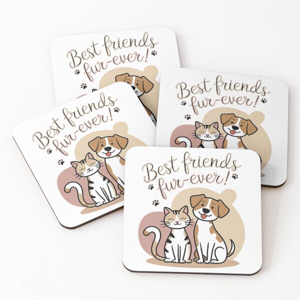 Item preview, Best Friends Fur-ever Cat and Dog Cartoon designed and sold by ZetaDream.