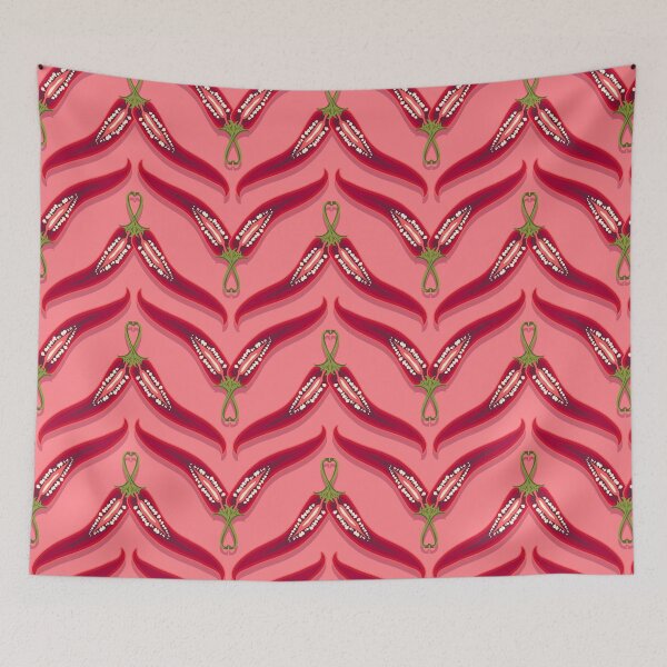 Item preview, Hot pepper, imitation zigzag, Pink background designed and sold by Alex  Blud.