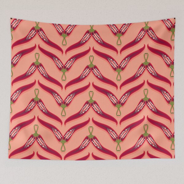 Item preview, Hot pepper, imitation zigzag, Coral background designed and sold by Alex  Blud.