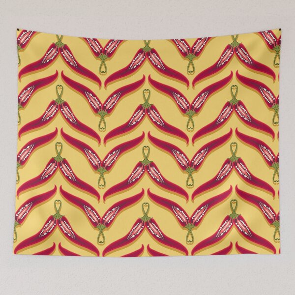 Item preview, Hot pepper, imitation zigzag, Yellow background designed and sold by Alex  Blud.