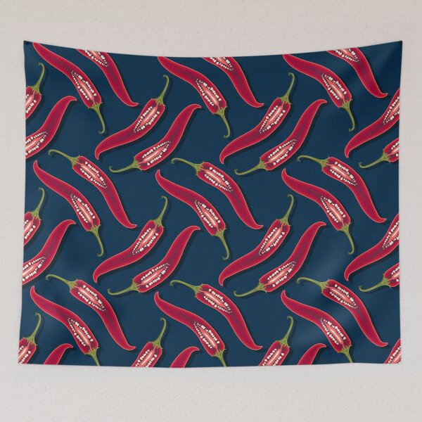 Item preview, Hot pepper, imitation mesh, Dark blue background designed and sold by Alex  Blud.
