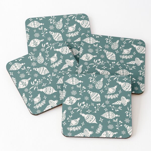 Item preview, Green Christmas Ornaments Floral Pattern   designed and sold by magdalastudiodesign.