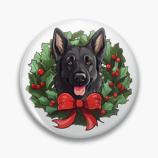 Item preview, German Shepherd - black -  Christmas Wreath Dog designed and sold by wotsthis.