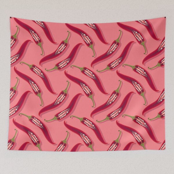 Item preview, Hot pepper, imitation mesh, Pink background designed and sold by Alex  Blud.
