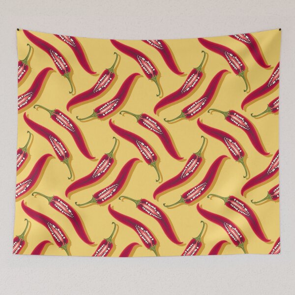 Item preview, Hot pepper, imitation mesh, Yellow background designed and sold by Alex  Blud.