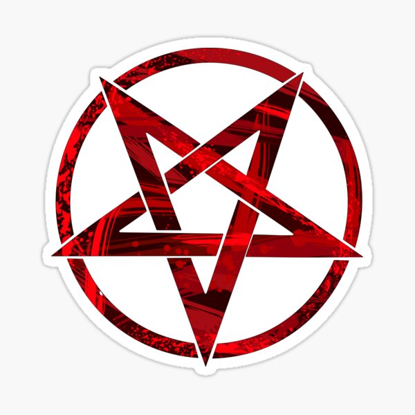 Painted inverted pentagram Sticker