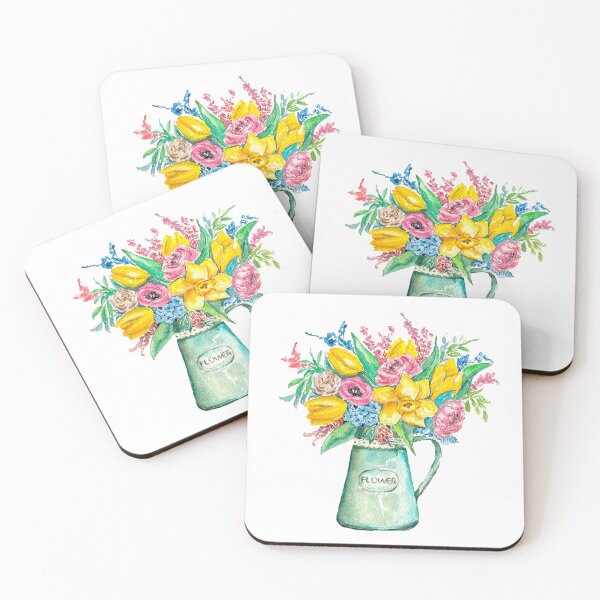 Item preview, Flowers Vintage Sticker Watercolor designed and sold by Maruns-design.