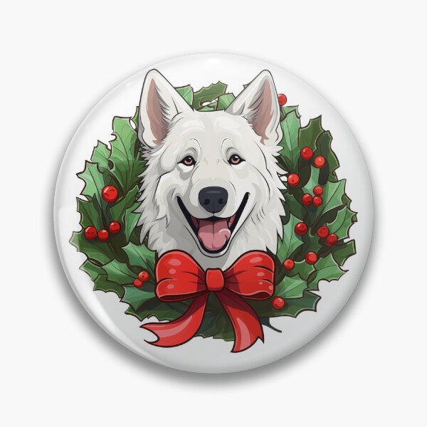 Item preview, German Shepherd - white -  Christmas Wreath Dog designed and sold by wotsthis.