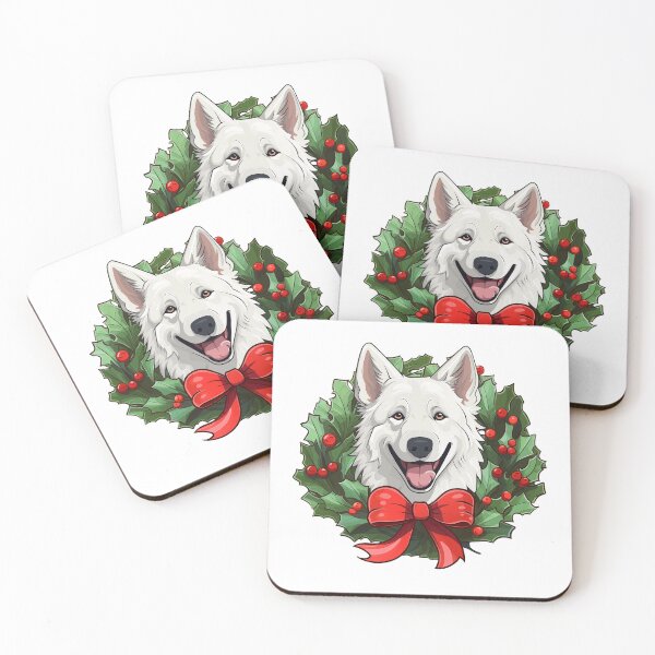 Item preview, German Shepherd - white -  Christmas Wreath Dog designed and sold by wotsthis.