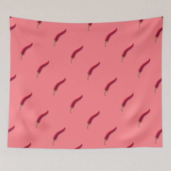 Item preview, Pimiento picante, pequeña dirección diagonal, fondo rosa designed and sold by Alex Blud.
