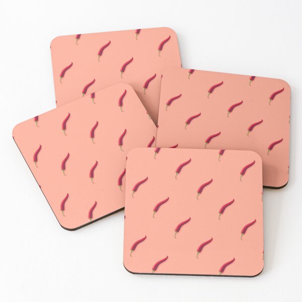Item preview, Hot pepper, small diagonal direction, Coral background designed and sold by Alex  Blud.