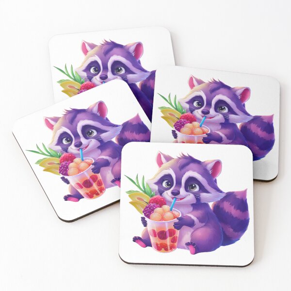 Item preview, Holo Raccoon Bubble Tea Sticker designed and sold by FlawlessDraft.