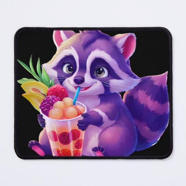 Item preview, Holo Raccoon Bubble Tea Sticker designed and sold by FlawlessDraft.