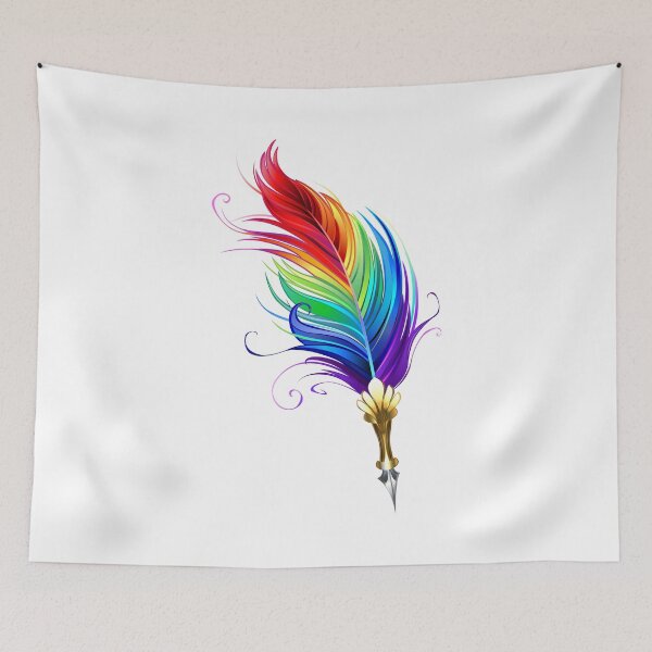 Item preview, Rainbow feather pen designed and sold by Blackmoon9.