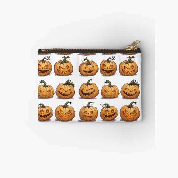 Item preview, Scary Halloween Jack-o'-Lantern Pumpkins on White Background designed and sold by SimoneBalman.