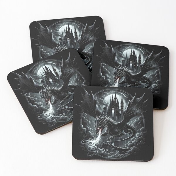 Item preview, Gothic Dragon Over Dark Castle designed and sold by IllumeInk.