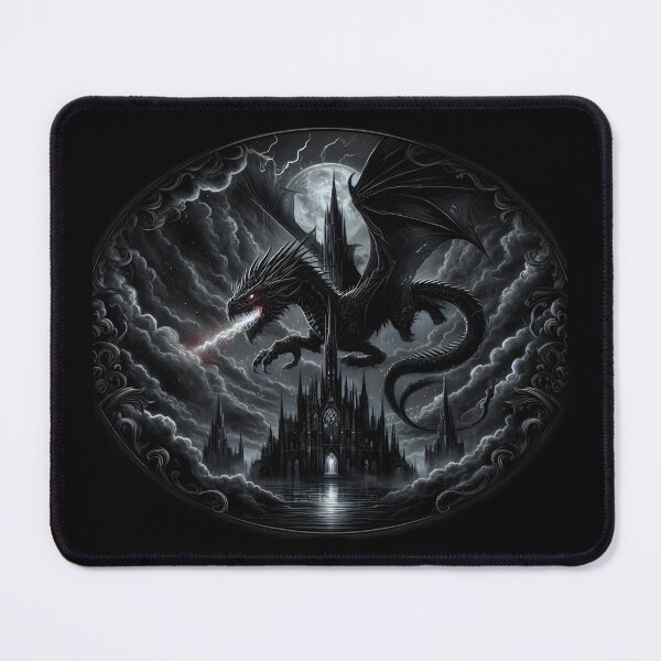 Item preview, Gothic Dragon Over Haunted Castle designed and sold by IllumeInk.