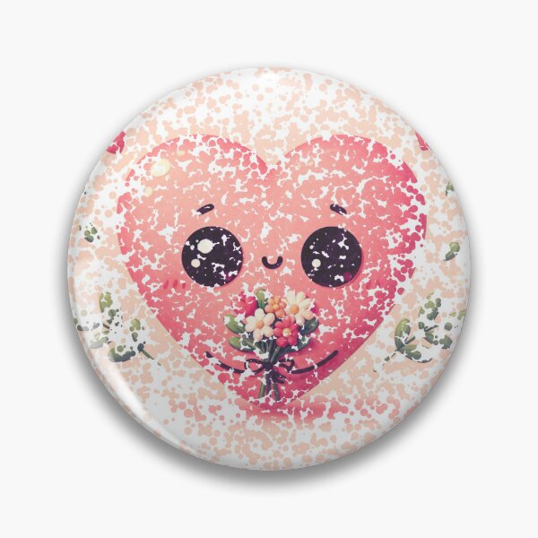 Item preview, Cute Cartoon Pink Heart Holding Flowers designed and sold by Pevkay97.