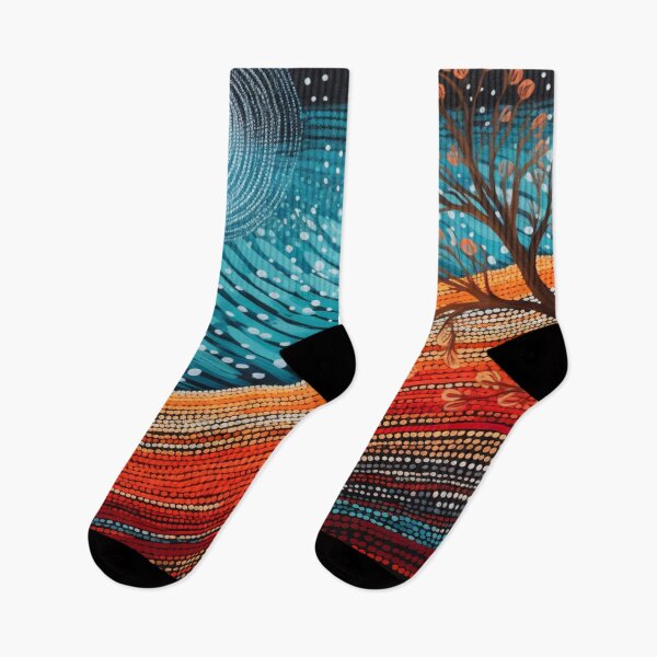 Item preview, Aboriginal Inspired Dot Art - Winter And Autumn Collision designed and sold by GrinGalore.