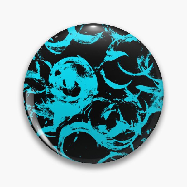 Item preview, Black and Teal Painted Circle Circular Print Making Pattern Grunge Texture #1 designed and sold by BadgerCastle.