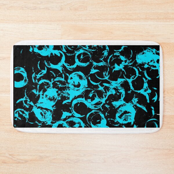 Item preview, Black and Teal Painted Circle Circular Print Making Pattern Grunge Texture #1 designed and sold by BadgerCastle.