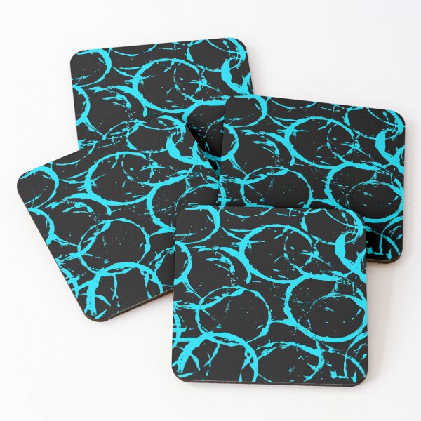 Item preview, Black and Teal Painted Circle Circular Print Making Pattern Grunge Texture #2 designed and sold by BadgerCastle.