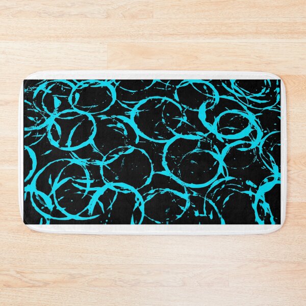 Item preview, Black and Teal Painted Circle Circular Print Making Pattern Grunge Texture #2 designed and sold by BadgerCastle.