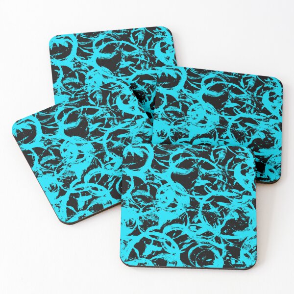 Item preview, Black and Teal Painted Circle Circular Print Making Pattern Grunge Texture #3 designed and sold by BadgerCastle.