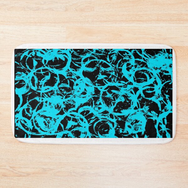Item preview, Black and Teal Painted Circle Circular Print Making Pattern Grunge Texture #3 designed and sold by BadgerCastle.