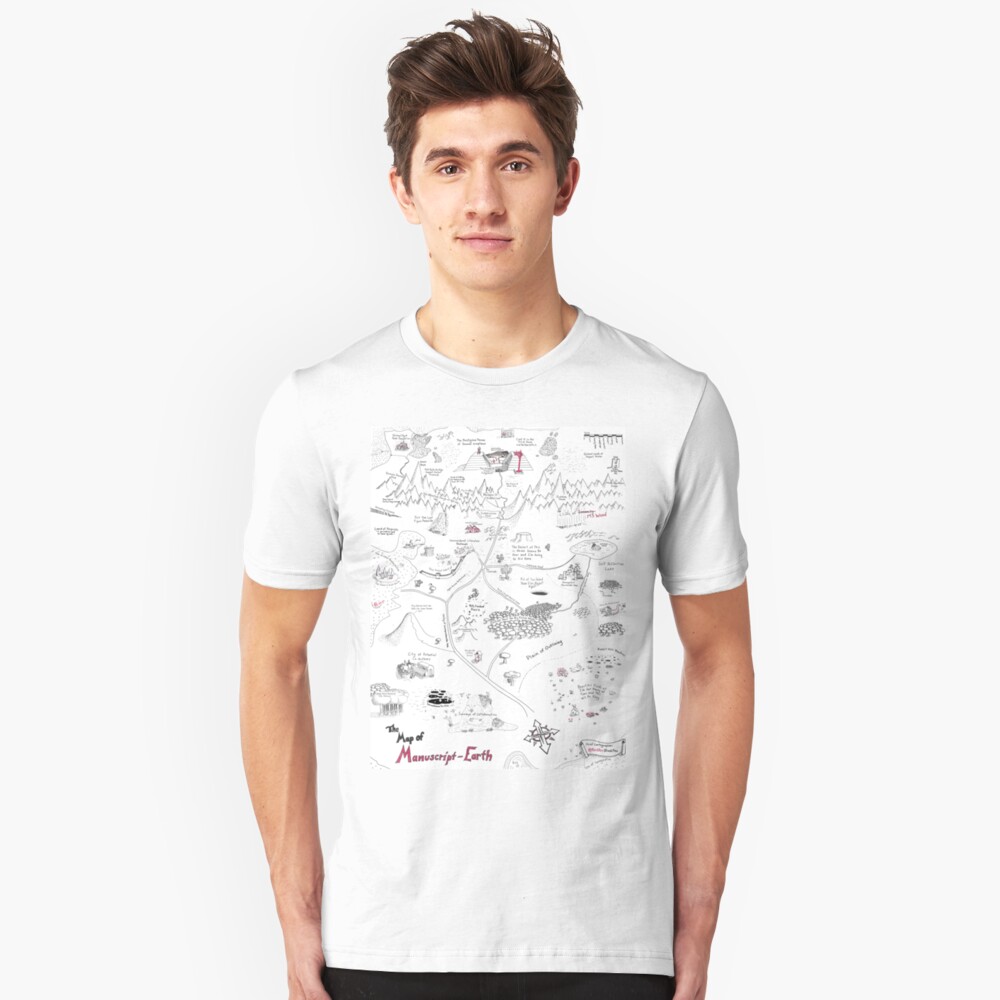 The Map of Manuscript Earth Slim Fit T-Shirt