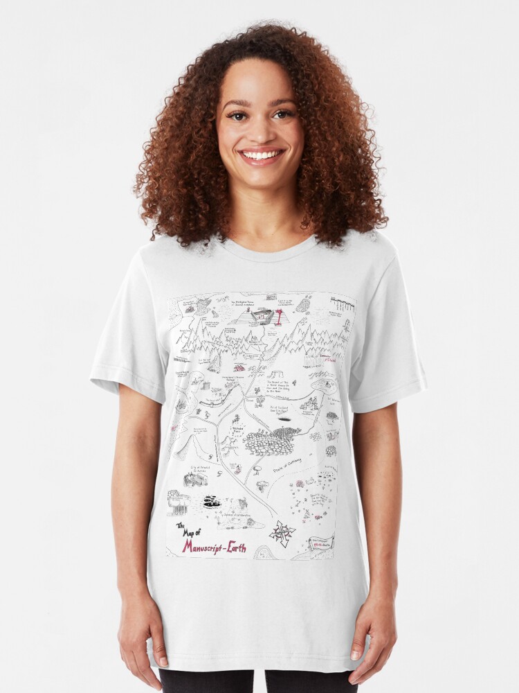 Alternate view of The Map of Manuscript Earth Slim Fit T-Shirt