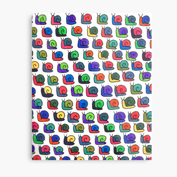 Multicolor Snail Pattern Metal Print