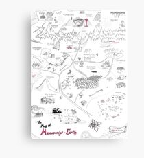 The Map of Manuscript Earth Metal Print